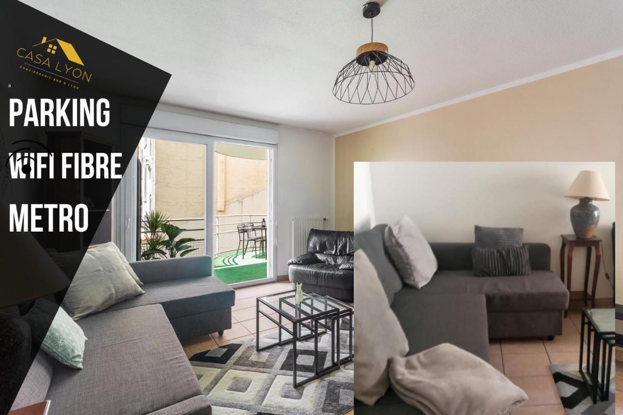 Nice Apartment With Parking Balcon Casa Lyon Villeurbanne Bagian luar foto